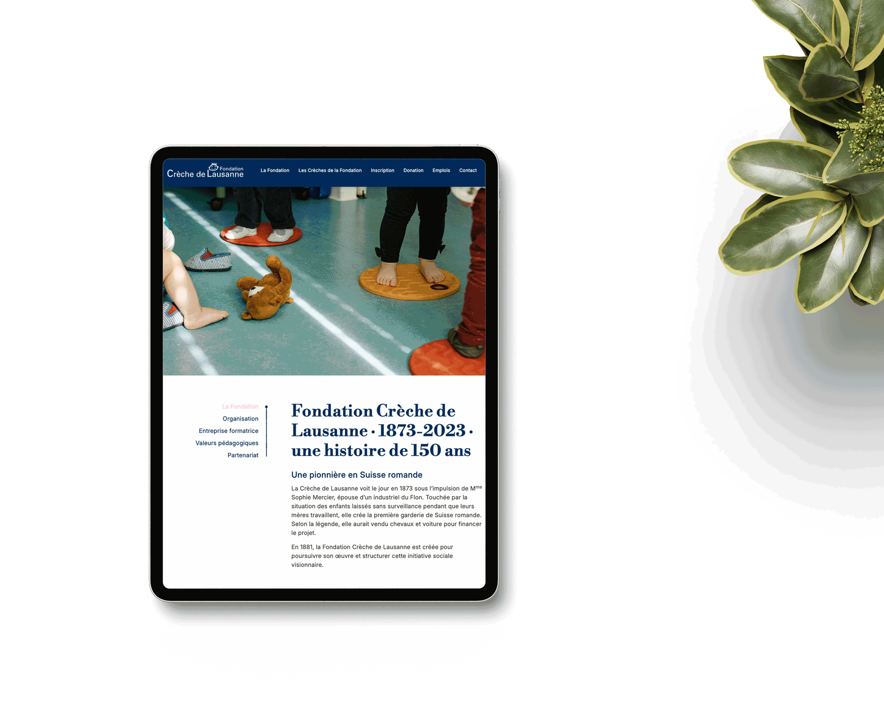 Le site internet de la Fondation Crèche de Lausanne